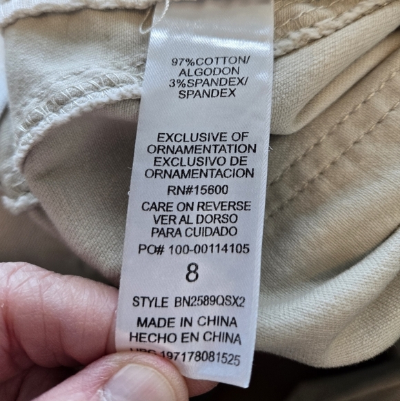 Democracy Ab Technology Womens Barrel Leg Pants Sz 8 Off White Cotton Blend - Picture 10 of 12